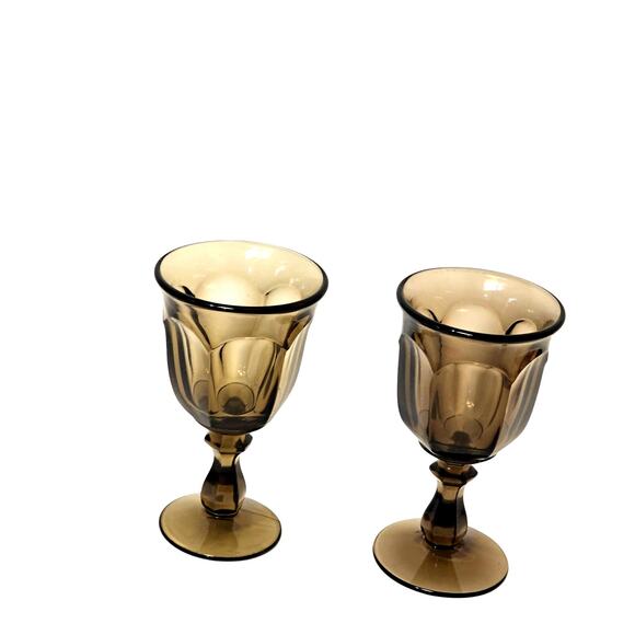 Old Williamsburg Brown by Imperal Glass- Ohio wine glass, USA lot of 4 - Picture 3 of 3